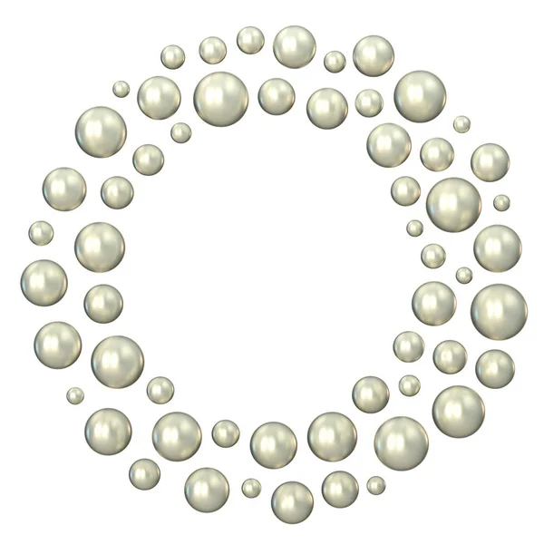 Círculo hecho de perlas dispersas 3D —  Fotos de Stock