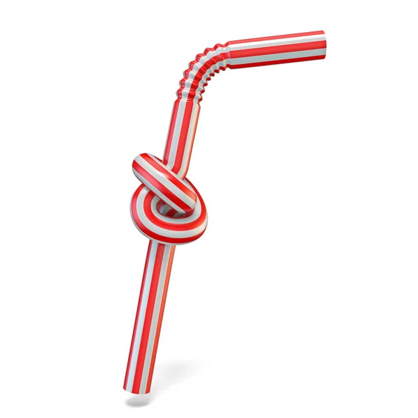 Drinking straw knot 3D — Stock Photo, Image