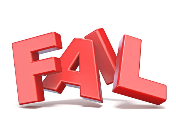 Fail röd text 3D — Stockfoto