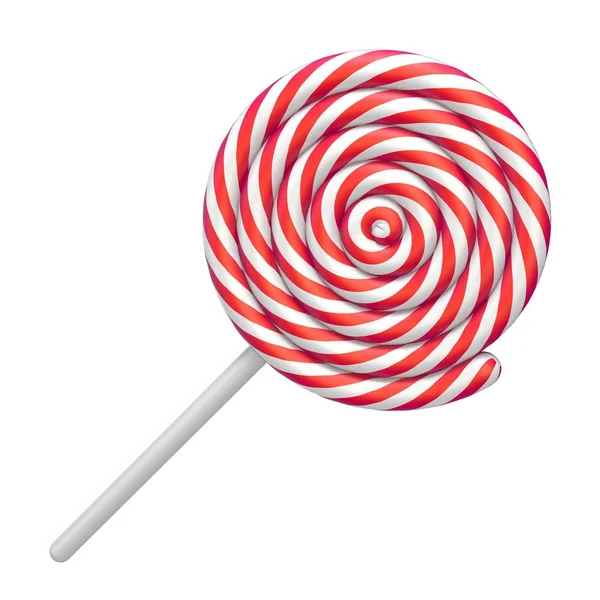 Rood en wit Lollipop 3D — Stockfoto