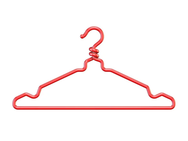 Red plastic clothes hanger 3D — Stock Photo, Image