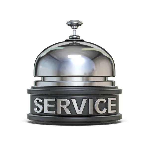 Silver mottagning Bell service text 3D — Stockfoto