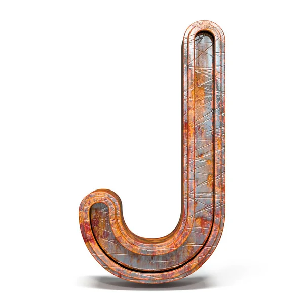 Rusty metal fuente Letter J 3D —  Fotos de Stock