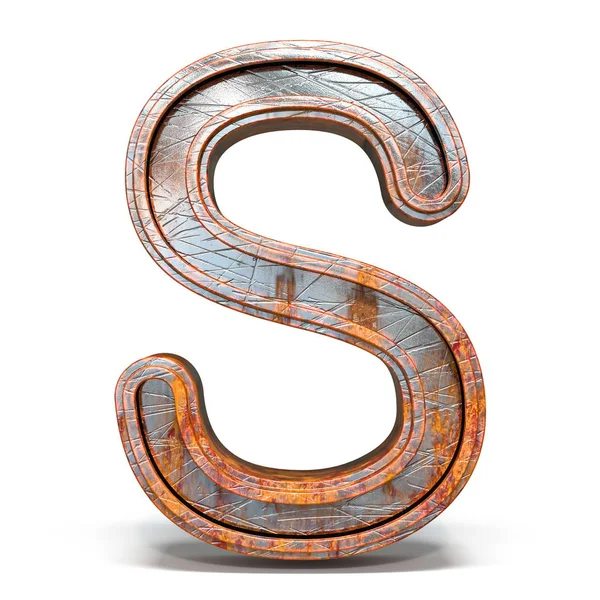 Rusty metalen lettertype letter S 3D — Stockfoto