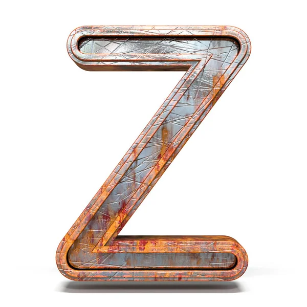 Rusty metal fuente Letra Z 3D —  Fotos de Stock