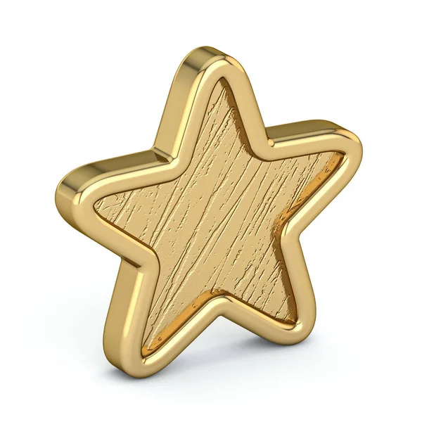 Estrela dourada velha, riscada em 3D — Fotografia de Stock