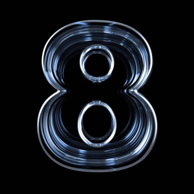 Şeffaf x-ray sayı 8 sekiz. 3D