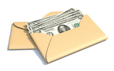 Zarf içinde Dolar 3d
