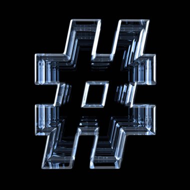 Şeffaf x-ray Hashtag işareti 3d