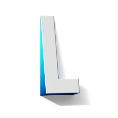 Mavi degrade Limavi L harfi 3d