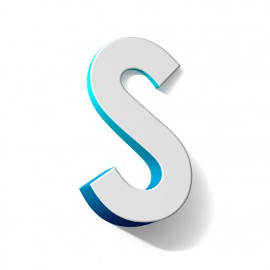 Mavi degrade Lis harf S 3d
