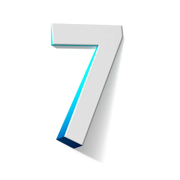 Синий градиент номер 7 SEVEN 3D — стоковое фото