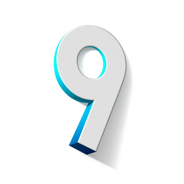 Синий градиент номер 9 NINE 3D — стоковое фото