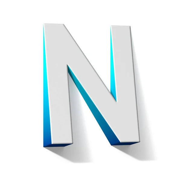 Синяя градиентная буква N 3D — стоковое фото
