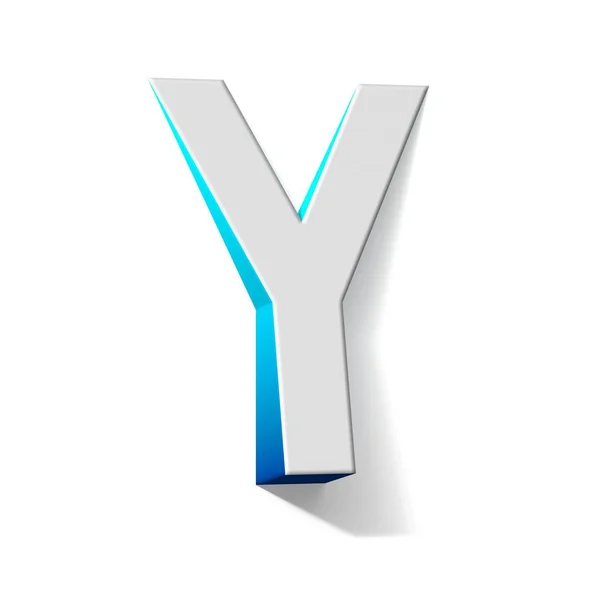 Blå lutning bokstaven Y 3D — Stockfoto