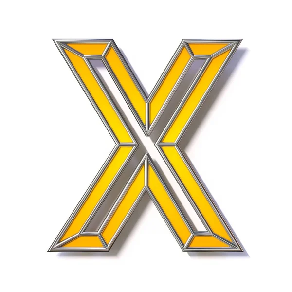 Orange metal fio letra letra X 3D — Fotografia de Stock