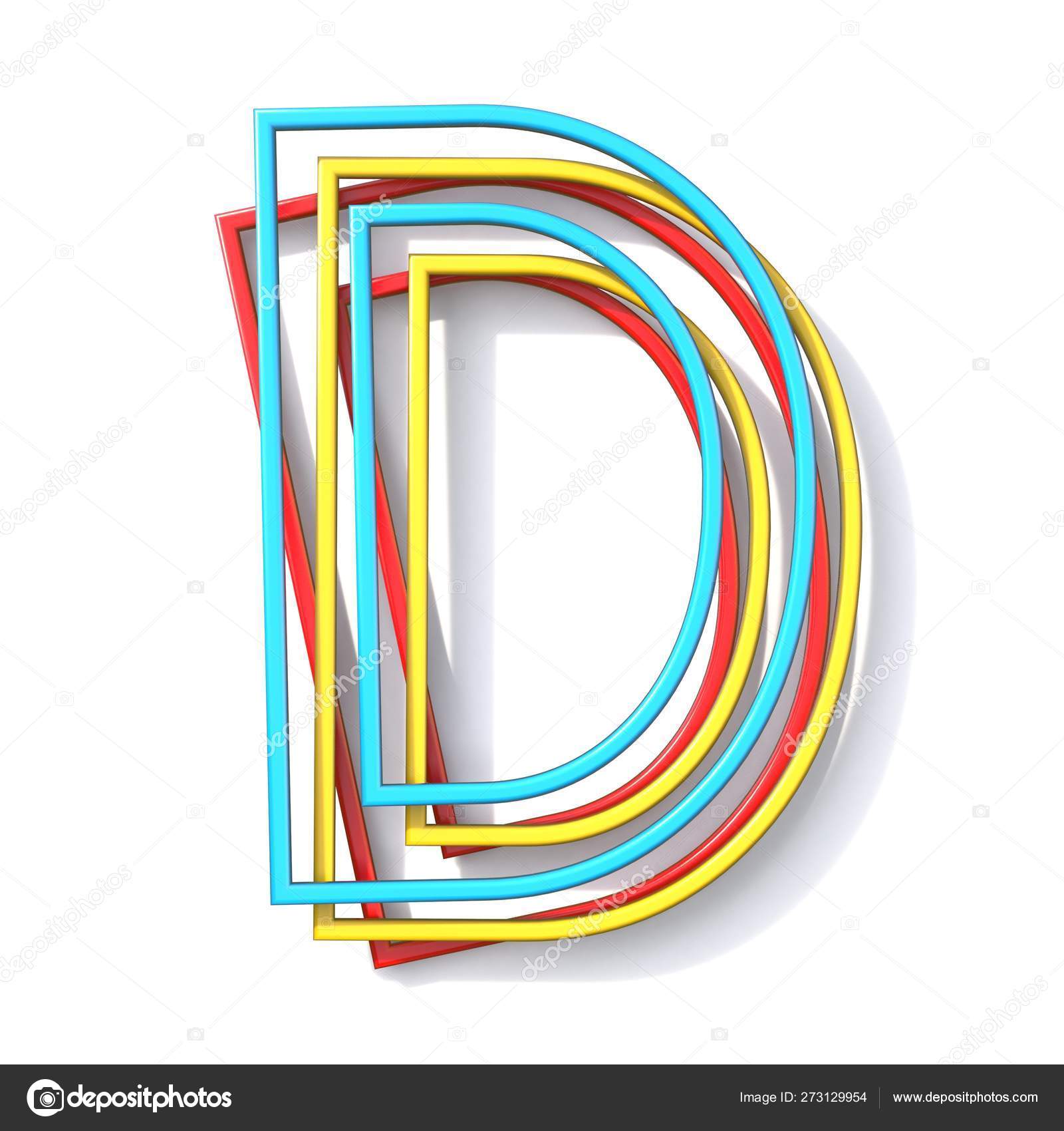 Three basic color wire font Letter D 3D Stock Photo by ©djmilic 273129954