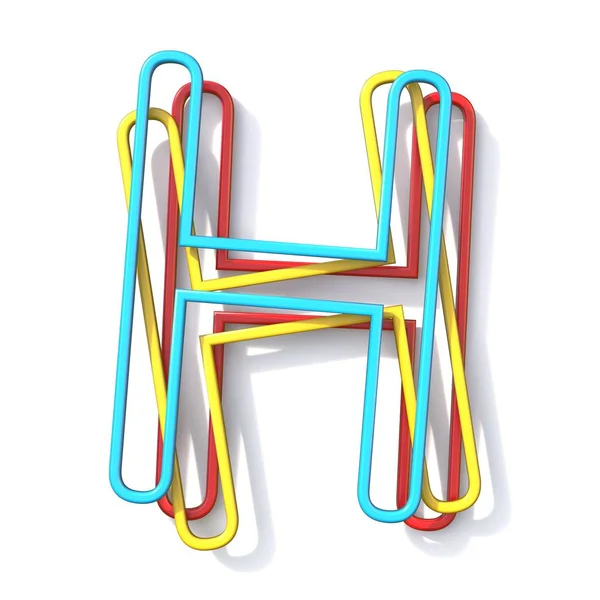 Carattere Three basic color wire Letter H 3D — Foto Stock