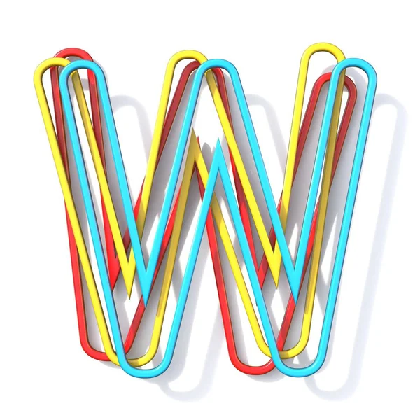 Trzy podstawowe czcionki kolor drutu Letter W 3D — Zdjęcie stockowe