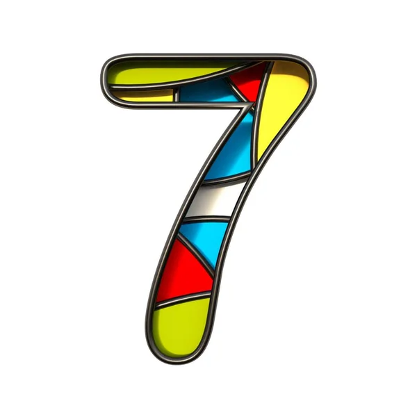 Multi color layers font Number 7 SEVEN 3D — Stock Photo, Image