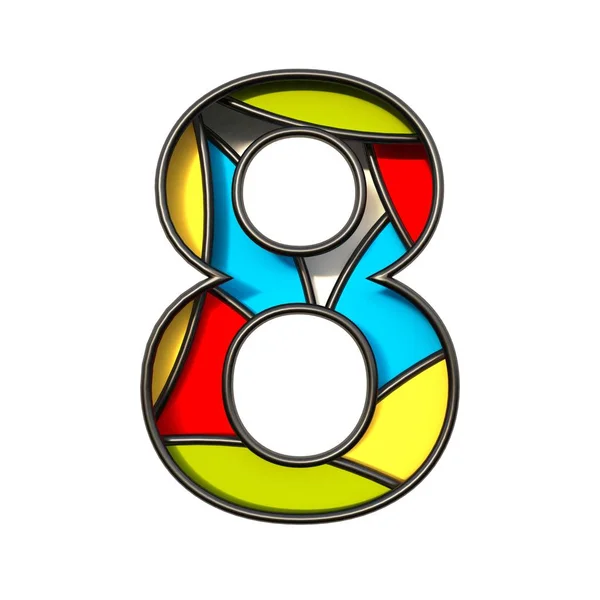 Multi camadas de cores fonte Número 8 OITO 3D — Fotografia de Stock