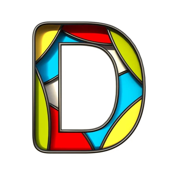 Lapisan multi warna Huruf D 3D — Stok Foto