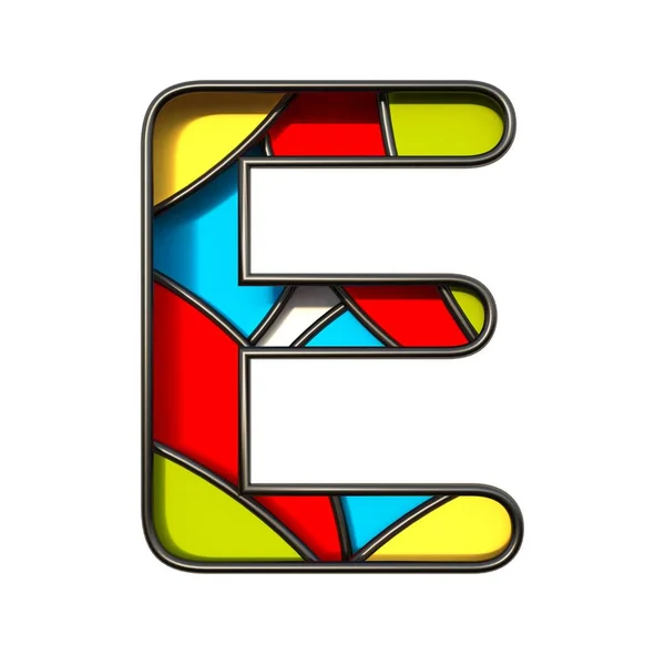 Písmo s více barevnými vrstvami, písmeno E 3D — Stock fotografie