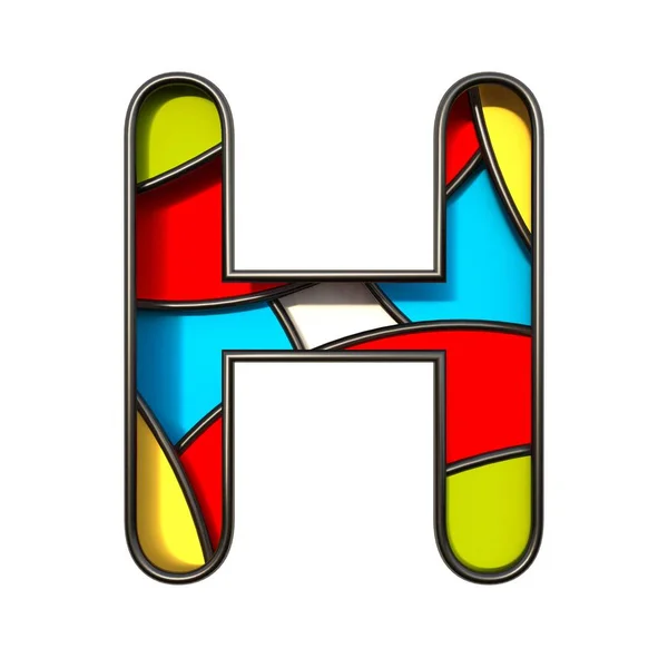 Multi Color lagen lettertype letter H 3D — Stockfoto