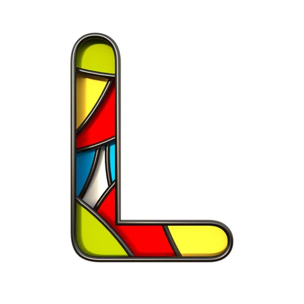 Multi cor camadas letra letra L 3D — Fotografia de Stock