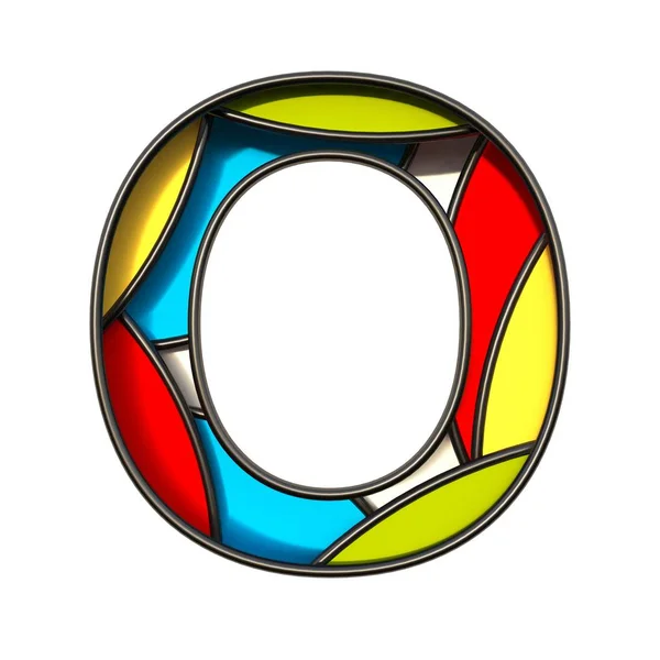 Multi färgskikt typsnitt bokstaven O 3D — Stockfoto