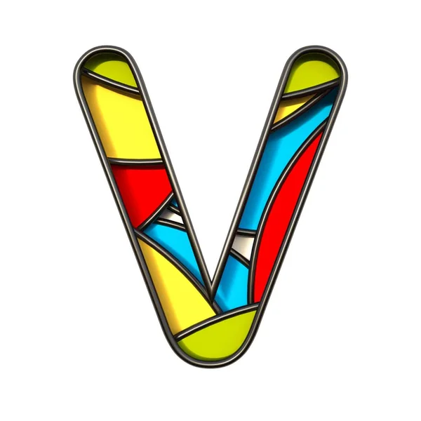 Γραμματοσειρά πολλαπλών χρωματικών στρώσεων γράμμα V 3D — Φωτογραφία Αρχείου