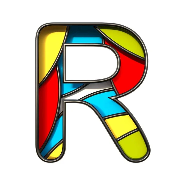 Γραμματοσειρά πολλαπλών χρωματικών στρώσεων γράμμα R 3D — Φωτογραφία Αρχείου