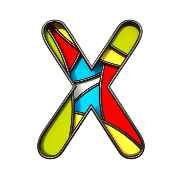 Çok renkli katmanlar yazı tipi Mektup X 3d — Stok fotoğraf