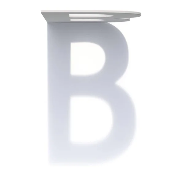 Függőleges vetett árnyékbetűtípus B betű 3D — Stock Fotó