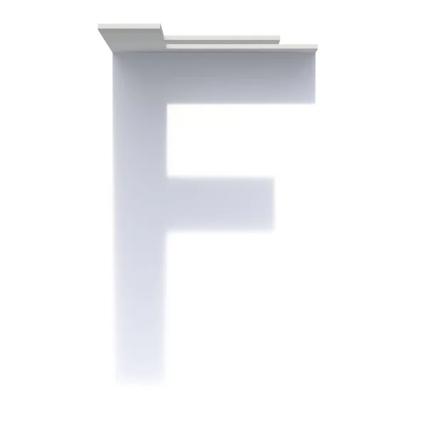 Vertical drop shadow font Letter F 3D — Stock Photo, Image