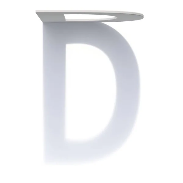 Písmo svislého vrženého stínu písmeno D 3D — Stock fotografie