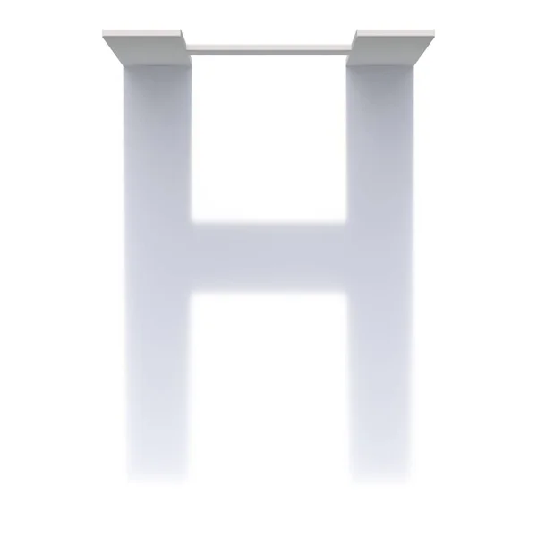 Verticale slagschaduw lettertype letter H 3D — Stockfoto