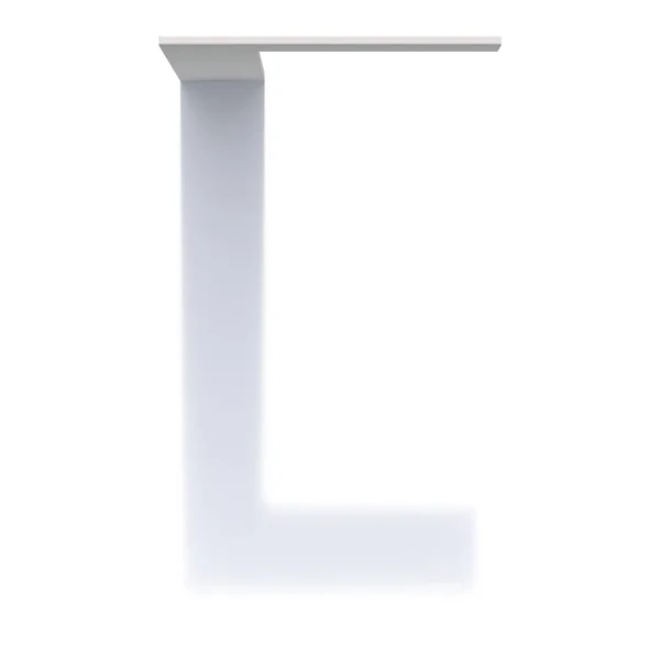 Písmo svislého vrženého stínu písmeno L 3D — Stock fotografie