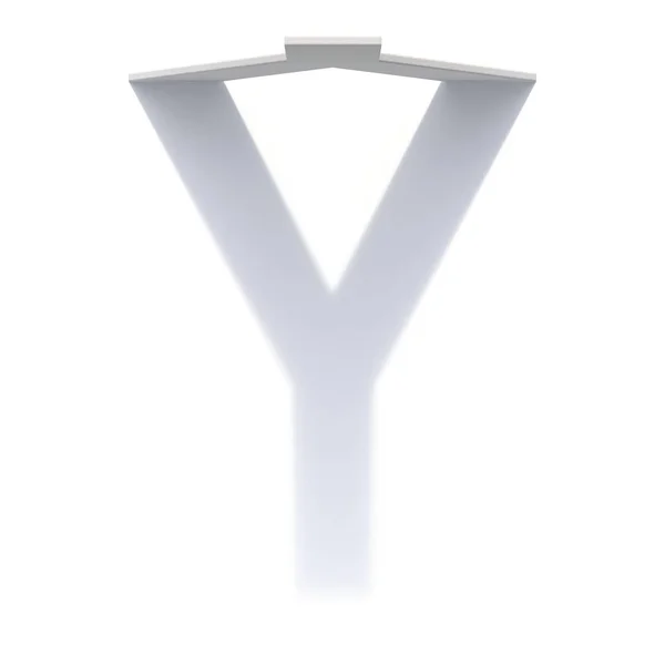 Вертикальный теневой шрифт Letter Y 3D — стоковое фото