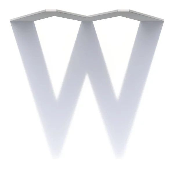 Carattere ombra verticale drop Letter W 3D — Foto Stock