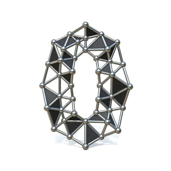 Filo basso poli metallo nero Numero 0 ZERO 3D — Foto Stock