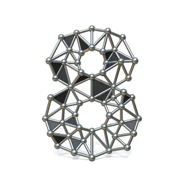 Alambre de bajo poli negro de metal Número 8 OCHO 3D — Foto de Stock
