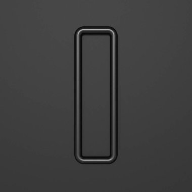 Siyah anahat yazı tipi Mektup I 3d