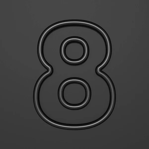 Black outline font Number 8 EIGHT 3D — Stock Photo, Image