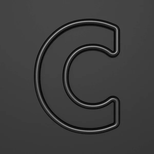 Черный шрифт Буква C 3D — стоковое фото