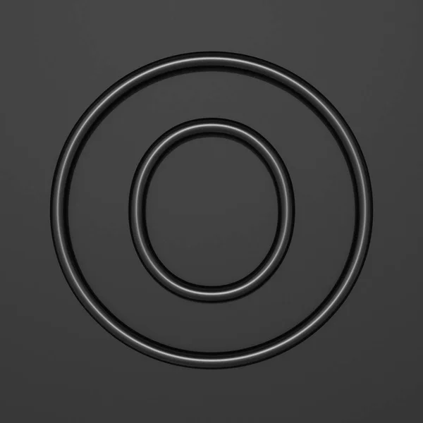 블랙 아웃라인 글꼴 문자 O 3d — 스톡 사진