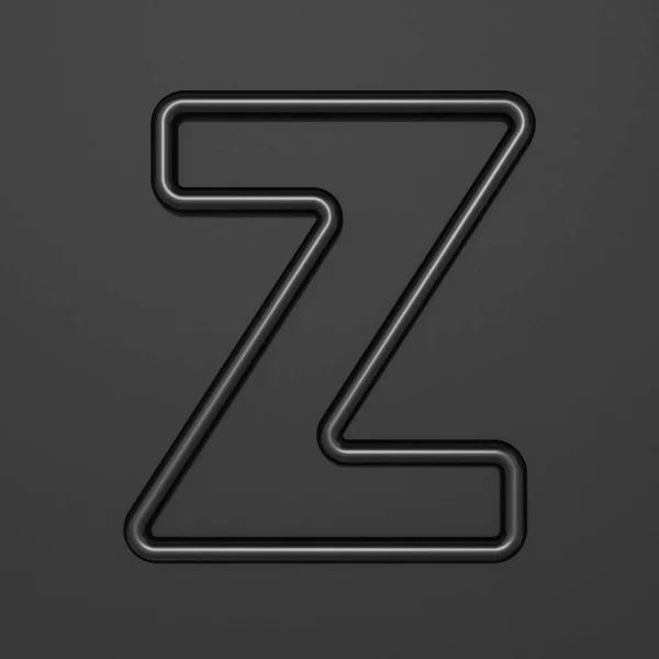 Zwarte omlijning lettertype letter Z 3D — Stockfoto