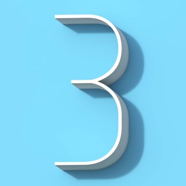 Gölge Numarası 3 Üç 3d ile çizgi yazı tipi