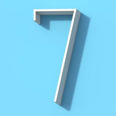 Gölge Numarası 7 Yedi 3d ile çizgi yazı tipi