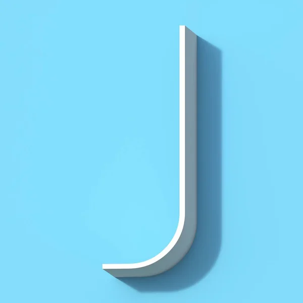 Caratteri linea con ombra Lettera J 3D — Foto Stock
